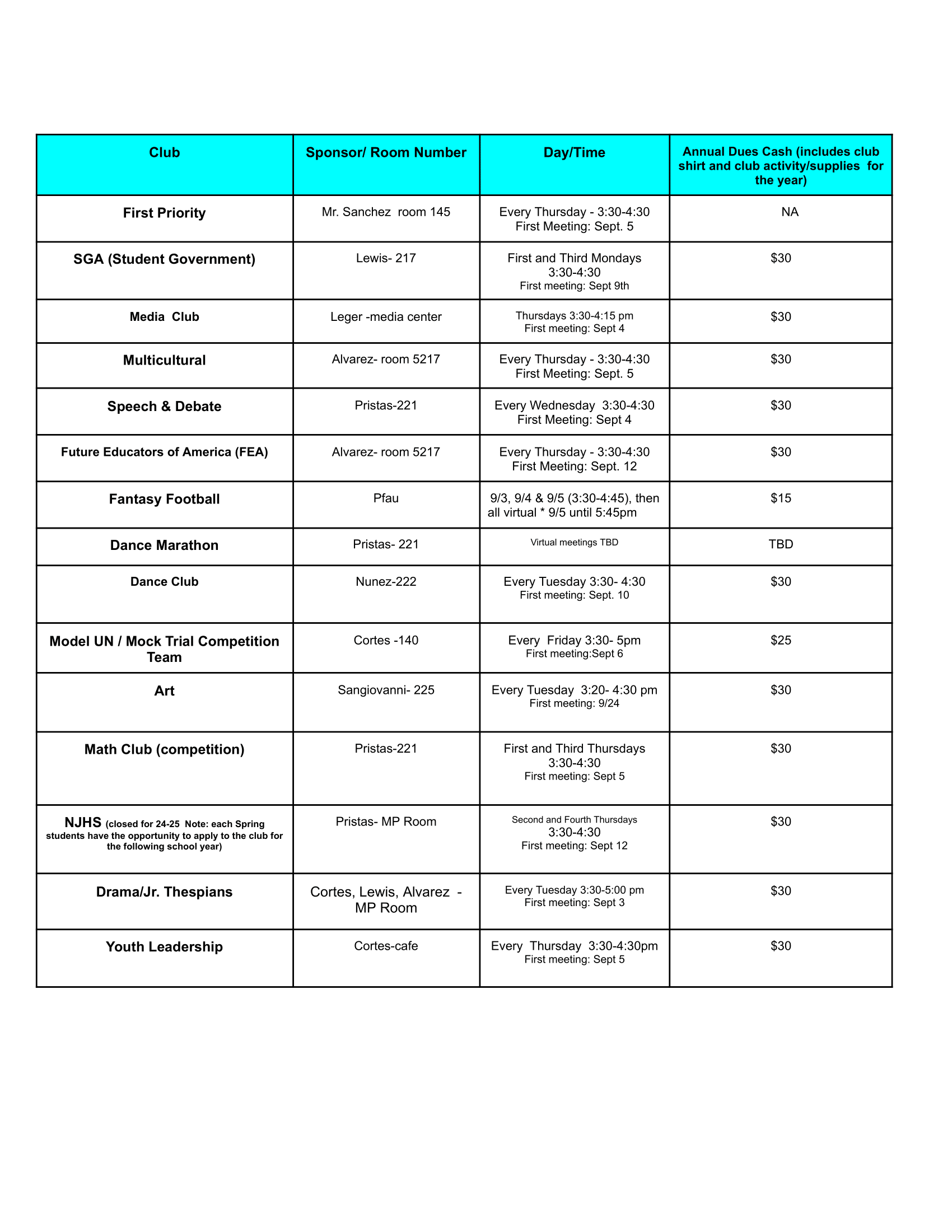 Clubs and Organizations